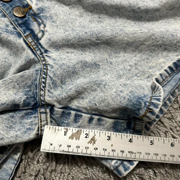 90s Retro  Vintage Acid Wash Fold Over Button Up High Rise Jorts Limited Express - Picture 6 of 7